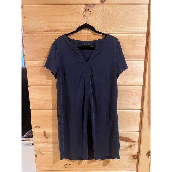Blue V-Neck Dress - Picture 1 of 4